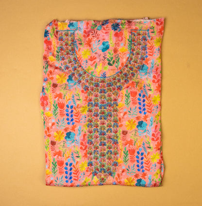 Kids Floral Embroidered